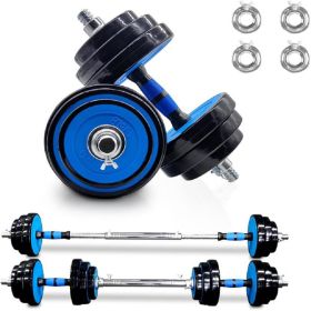 Adjustable Weights Dumbbells Set of 2, 44Lbs 2 in 1 Exercise & Fitness Dumbbells Barbell Set for Men Women - as picture