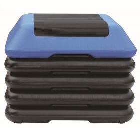 16in Square Aerobic Step Platform with 4 Risers Adjustable Exercise Fitness Workout Stepper,Blue and Green - as Pic