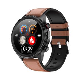 Bluetooth Smart Watch Health Detection (Option: Brown Leather)